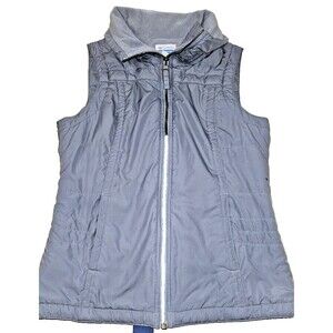 Columbia Insulated Vest Women's Size S Small Gray Full Zip Stand Collar hike run